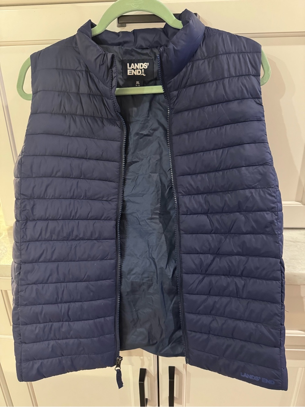 Lands' End Navy Quilted Packable Kids Vest
